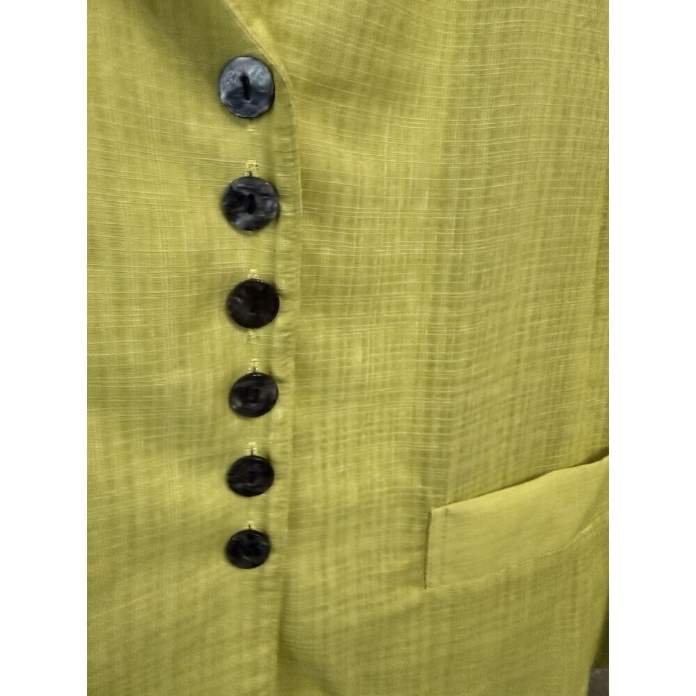 Trisha Tyler Green Sheer Long Sleeve Button Front Blouse Jacket Women Size PS - Picture 4 of 8